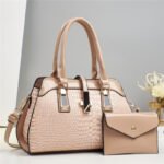 Platinum Glossy Leather Handbag Shoulder Crossbody Bag - Image 9