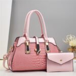 Platinum Glossy Leather Handbag Shoulder Crossbody Bag - Image 2